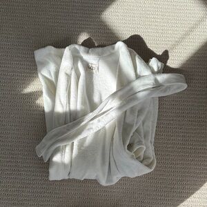 UGG Cream Plush Bath Robe with Shawl Collar